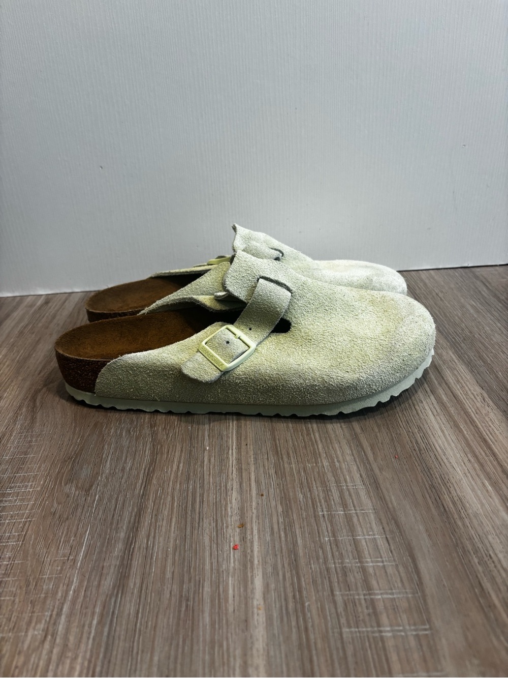 Birkenstock BOSTON Soft Footbed Clog Mules FADED LIME Green  EU43 Men's 10